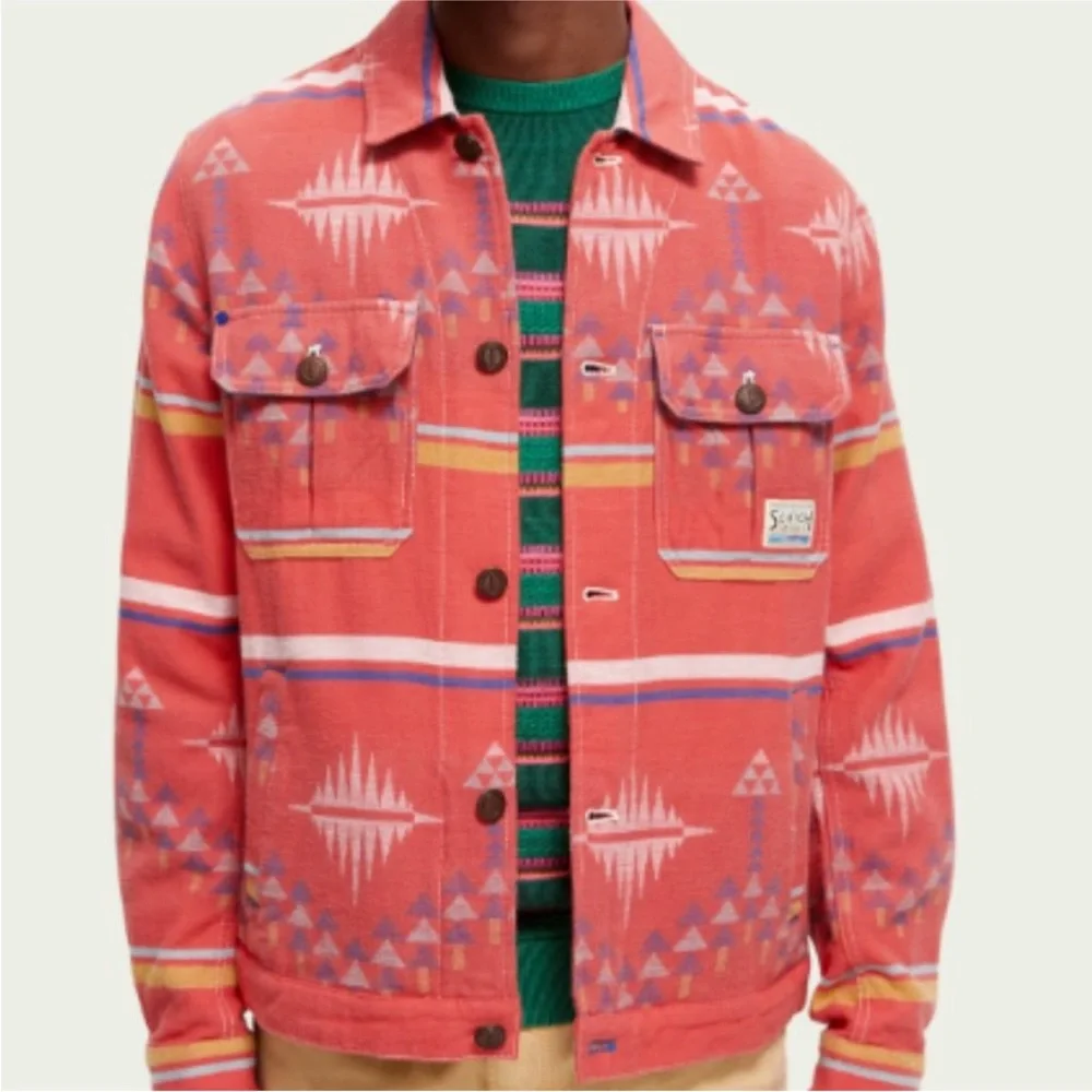 Scotch & Soda Ikat Jacquard Overshirt in Size XL - Picture 1 of 4